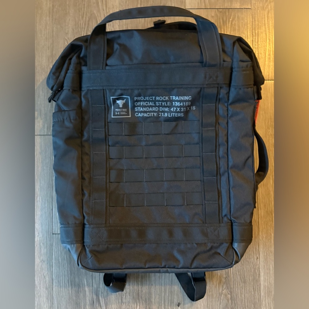 Under Armour Black Project Rock Duffle Backpack